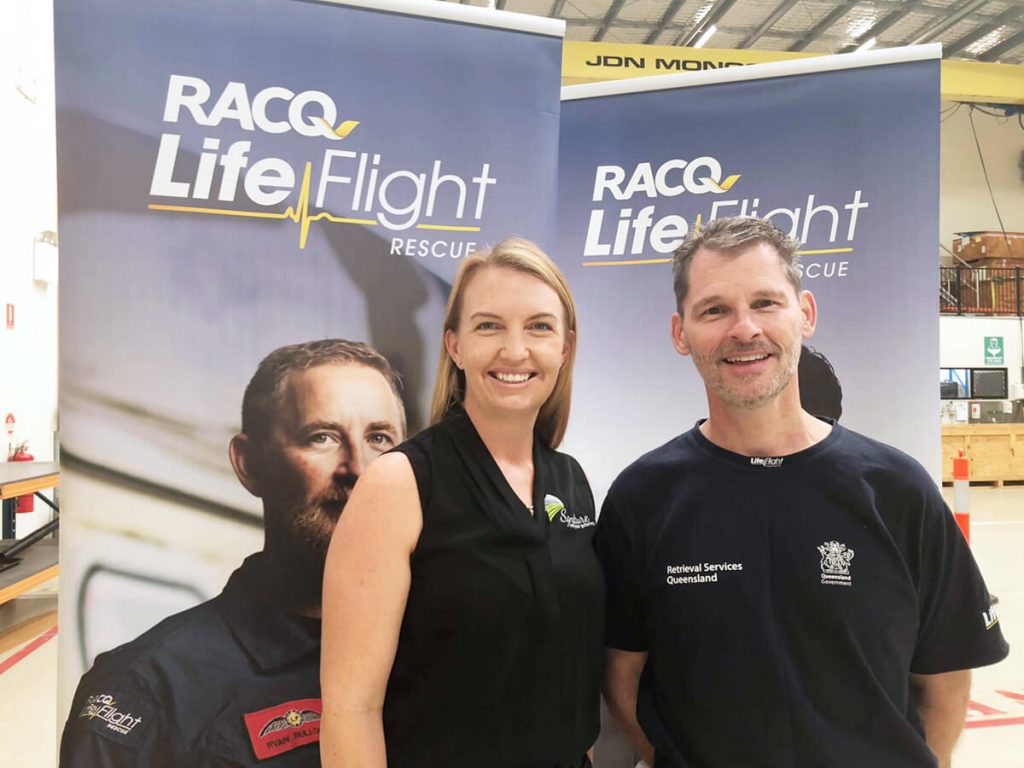 signature roofing and guttering bec owner with RACQ LifeFlight Crew Sunshine Coast