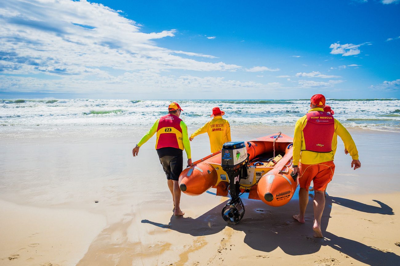 signature roofing supporting coolum beach surf life saving club IRB racing team